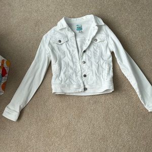 This is a white Old Navy Jean Jacket. It is a youth XL (14-16) size.